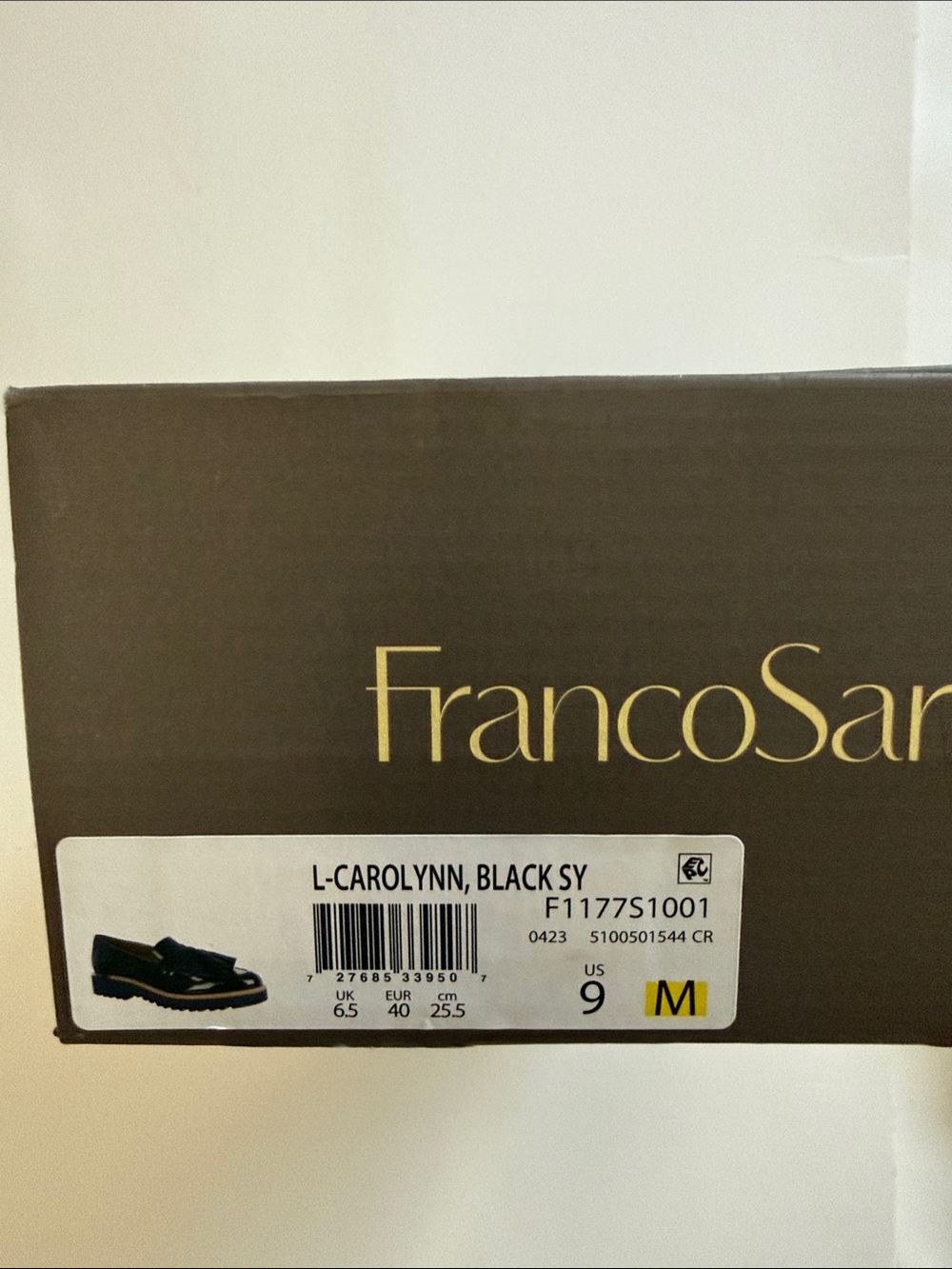 NWT FRANCO SARTO BLACK PTENT TASSEL PENNY LOAFERS, SIZE 9 - Picture 7 of 11